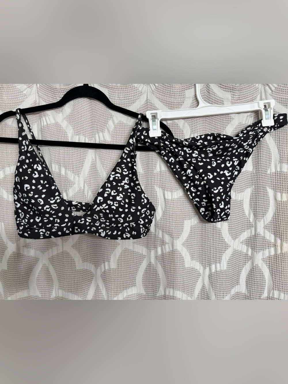 PacSun Black & White Leopard Print Bikini Set